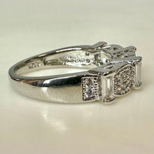 Load image into Gallery viewer, Sterling Baguette Pave Cubic Zirconia Ring sz 7
