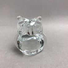 Load image into Gallery viewer, Daum France Crystal Clear Glass Owl Paperweight Signed (3.5")
