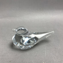 Load image into Gallery viewer, Daum France Crystal Clear Glass Dove Paperweight Signed AS IS (4.5")
