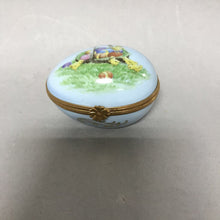 Load image into Gallery viewer, Vintage Artoria Limoges Porcelain Blue Trinket Box France Easter Theme (2")
