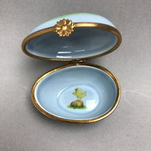 Load image into Gallery viewer, Vintage Artoria Limoges Porcelain Blue Trinket Box France Easter Theme (2")
