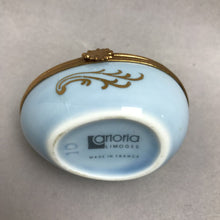 Load image into Gallery viewer, Vintage Artoria Limoges Porcelain Blue Trinket Box France Easter Theme (2")
