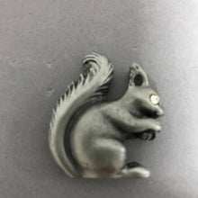 Load image into Gallery viewer, Pewter Miniature Squirrel with Rhinestone Eyes (1.5")
