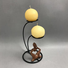 Load image into Gallery viewer, Black Metal Candle Holder w/Modern Sculptural Design (12x8)
