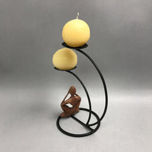Load image into Gallery viewer, Black Metal Candle Holder w/Modern Sculptural Design (12x8)
