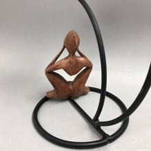 Load image into Gallery viewer, Black Metal Candle Holder w/Modern Sculptural Design (12x8)
