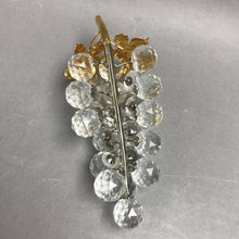 Load image into Gallery viewer, Vintage 1980s Swarovski Crystal Bunch of Grapes With Gold Leaves (6.5")(As Is)
