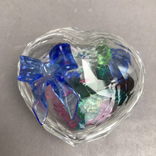 Load image into Gallery viewer, SWAROVSKI Sweetheart Trinket Box w/Blue Bow &amp; Colored Crystals (2")
