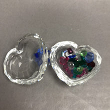 Load image into Gallery viewer, SWAROVSKI Sweetheart Trinket Box w/Blue Bow &amp; Colored Crystals (2")

