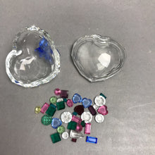 Load image into Gallery viewer, SWAROVSKI Sweetheart Trinket Box w/Blue Bow &amp; Colored Crystals (2")
