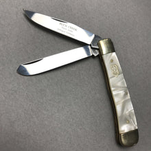 Load image into Gallery viewer, Buck Creek 'Cracked Ice' Faux-MOP Trapper Knife (~7.5")
