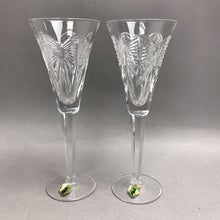 Load image into Gallery viewer, Vintage Waterford Crystal Millennium Champagne Toasting Flutes Happiness (9 1/4")
