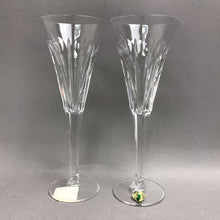 Load image into Gallery viewer, 2 Waterford Millennium Heart LOVE Toasting Glasses Wedding Flute Champagne (9.25")
