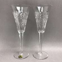 Load image into Gallery viewer, 2 Waterford Crystal Millennium "Health" Champagne Toasting Flutes (9 1/4")
