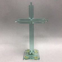 Load image into Gallery viewer, Unique Green Glass Cross Crucifix No Slip tabs on bottom (7x4x1)
