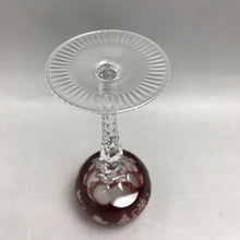 Load image into Gallery viewer, Vintage Nachtmann Traube Cut to Clear Crystal Cranberry Hock Wine Glass, (8 1/4")(2 Available)

