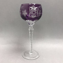 Load image into Gallery viewer, NachtmannTraube Crystal Tall Hock Wine Goblet Glass Amethyst Cut to Clear (8 1/4")(2 Available)
