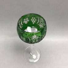 Load image into Gallery viewer, Nachtmann Emerald/Green Cut To Clear Traube Grape Hock Wine Glass (8 1/4")(2 Available)
