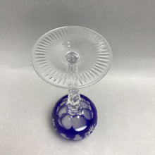 Load image into Gallery viewer, Nachtmann Traube Crystal Cobalt Blue Tall Hock Wine Goblet Glass Cut to Clear (8 1/4")(2 Available)
