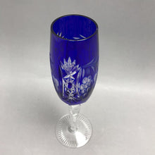 Load image into Gallery viewer, Nachtmann Traube Champagne Flute Cased Cobalt Blue Cut To Clear (9")(2 Available)
