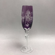 Load image into Gallery viewer, Nachtmann Traube Champagne Flute Cased Purple Cut To Clear (9")(2 Available)
