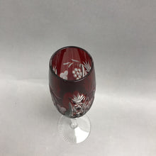 Load image into Gallery viewer, Nachtmann Traube Champagne Flute Cased Cranberry Cut To Clear (9")(2 Available)
