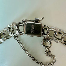 Load image into Gallery viewer, Vintage American Sterling Textured Double Link Charm Bracelet (7.25")
