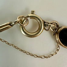 Load image into Gallery viewer, Vintage Gold Filled Onyx Link Bracelet (6.75")
