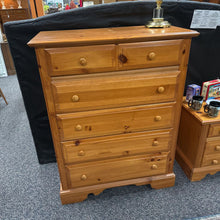 Load image into Gallery viewer, Dresser 5 Drawer Pine Finish (50x38x18)
