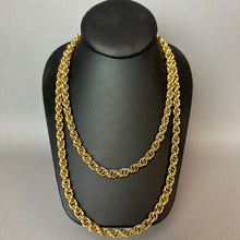 Load image into Gallery viewer, Vintage Napier Goldtone Textured Rope Chain Necklace (40")
