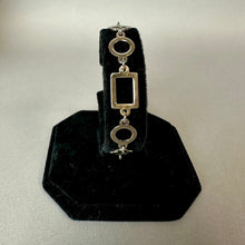 Load image into Gallery viewer, Vintage Silver/Goldtone Geometric Link Necklace &amp; Bracelet Set (28" &amp; 8.75")
