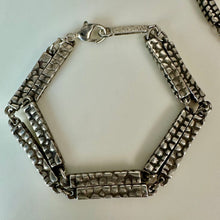 Load image into Gallery viewer, Vintage Napier Textured Bar Link Chain Necklace &amp; Bracelet Set (16" &amp; 7")
