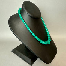 Load image into Gallery viewer, Vintage Lucite Moonglow Green Graduated Bead Necklace (16")
