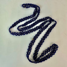Load image into Gallery viewer, Vintage Cobalt Blue Woven Seed Bead Flapper Necklace (28")
