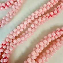 Load image into Gallery viewer, Vintage Baby Pink Czech Glass Woven Bead Flapper Necklace (42")
