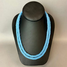 Load image into Gallery viewer, Vintage Sky Blue Czech Glass Woven Bead Flapper Necklace (42")
