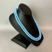 Load image into Gallery viewer, Vintage Sky Blue Czech Glass Woven Bead Flapper Necklace (42")
