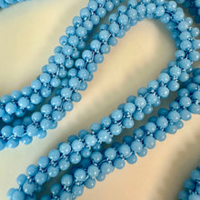 Load image into Gallery viewer, Vintage Sky Blue Czech Glass Woven Bead Flapper Necklace (42")
