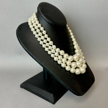 Load image into Gallery viewer, Vintage Triple Strand Graduated Faux Pearl Necklace Made in Japan (17")
