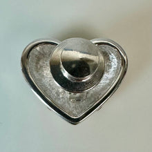 Load image into Gallery viewer, Swarovski Crystal American Flag Heart Brooch Pin Signed (0.75")
