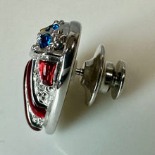 Load image into Gallery viewer, Swarovski Crystal American Flag Heart Brooch Pin Signed (0.75")
