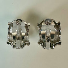 Load image into Gallery viewer, Swarovski Silvertone Pave Crystal Domed Clip Earrings (1")
