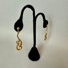 Load image into Gallery viewer, Vintage Avon Goldtone Clear Rhinestone Swirl Drop Earrings (2")
