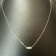 Load image into Gallery viewer, Kendra Scott Silver Plated Baguette Crystal Necklace (19")

