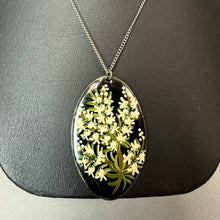 Load image into Gallery viewer, Vintage Fiona Danby Scotland Hand Painted Lily of the Valley Pendant on 24" Chain
