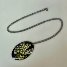 Load image into Gallery viewer, Vintage Fiona Danby Scotland Hand Painted Lily of the Valley Pendant on 24" Chain

