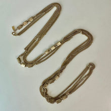 Load image into Gallery viewer, Vintage Monet Goldtone Textured Station Double Chain Necklace (56")
