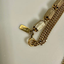 Load image into Gallery viewer, Vintage Monet Goldtone Textured Station Double Chain Necklace (56")
