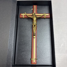 Load image into Gallery viewer, NIB Batesville Wood &amp; Brass Crucifix Cross Christianity Catholic Jesus (10")
