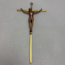 Load image into Gallery viewer, Vintage INRI (10x5") Bronze Cross Crucifix Jesus Christ On The Cross Made in USA
